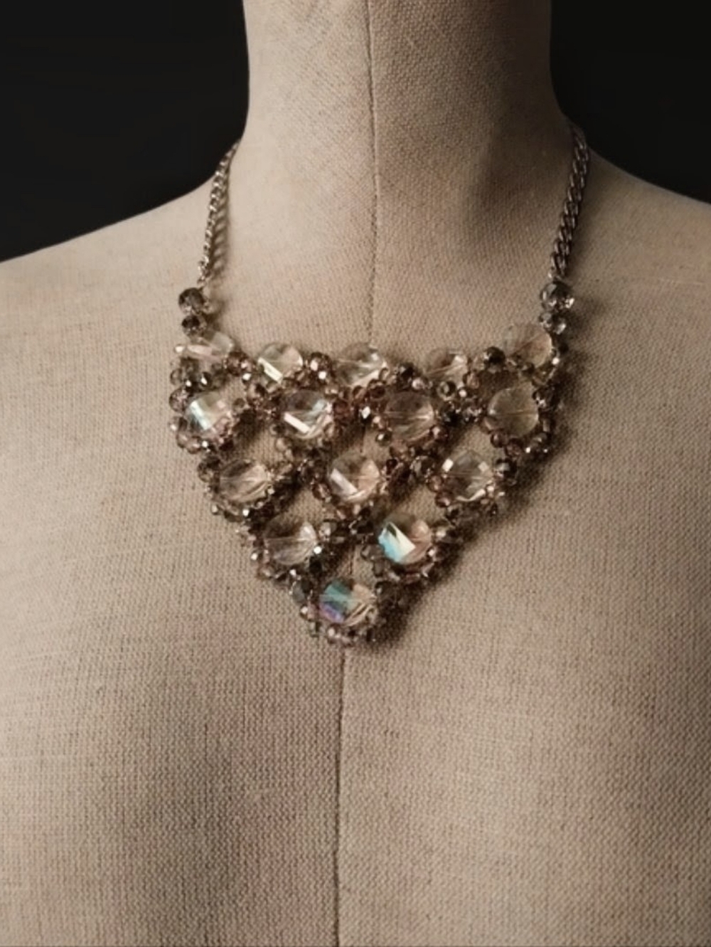 ViVI Silver and Crystal Statement Necklace